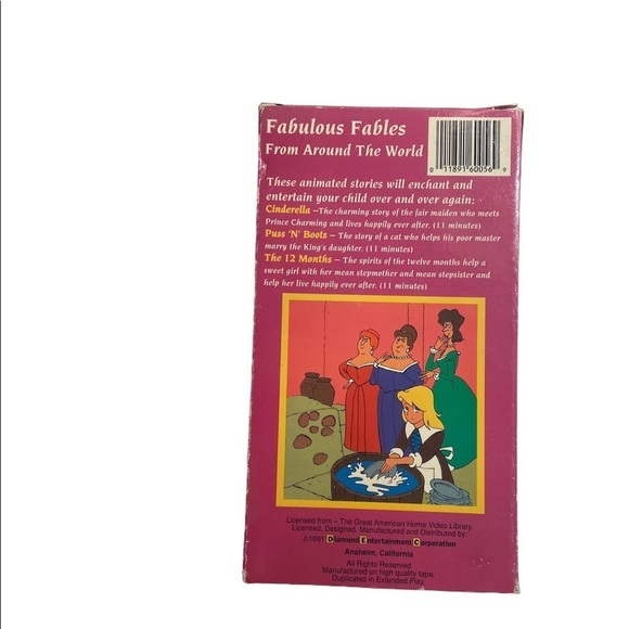 Cinderella & Fabulous Fables VHS – 1991 Vintage | Tested & Working - Picture 3 of 8